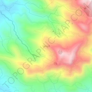 Mapa topográfico Vellad, altitud, relieve