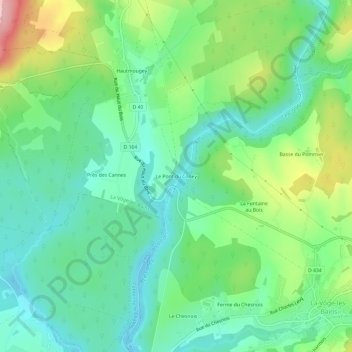 Mapa topográfico Le Pont du Coney, altitud, relieve