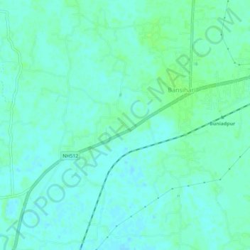 Mapa topográfico Bansihari, altitud, relieve