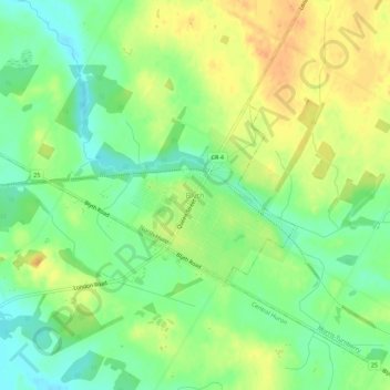Mapa topográfico Blyth, altitud, relieve