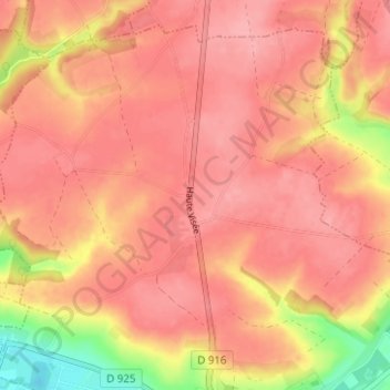 Mapa topográfico Haute Visée, altitud, relieve