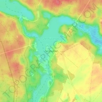 Mapa topográfico Zermützel, altitud, relieve