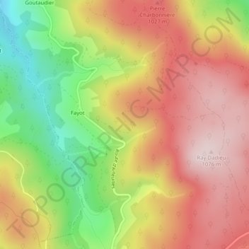 Mapa topográfico Le Roc Pointu, altitud, relieve