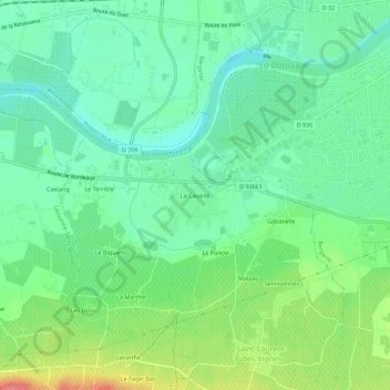 Mapa topográfico La Cavaille, altitud, relieve