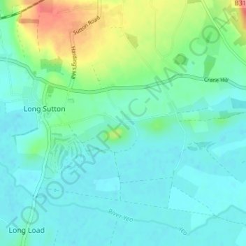 Mapa topográfico Knole, altitud, relieve