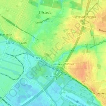 Mapa topográfico Kirchsteinbek, altitud, relieve