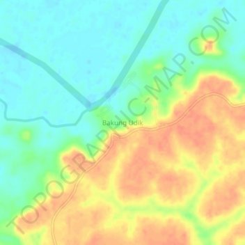 Mapa topográfico Bakung Udik, altitud, relieve
