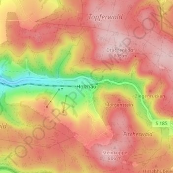 Mapa topográfico Holzhau, altitud, relieve
