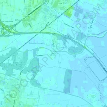 Mapa topográfico Dese, altitud, relieve