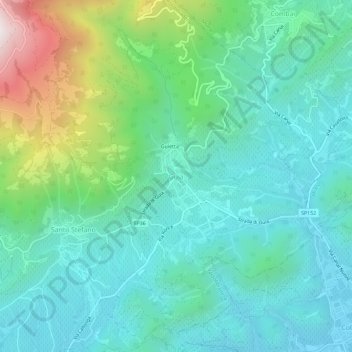Mapa topográfico Guia, altitud, relieve