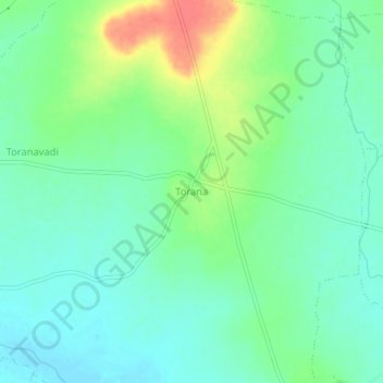 Mapa topográfico Torana, altitud, relieve