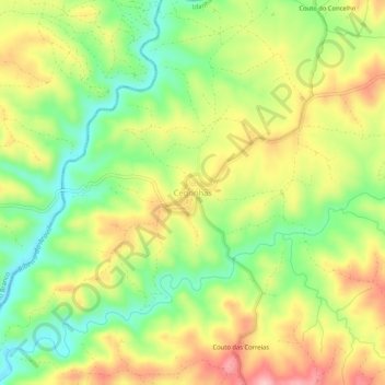 Mapa topográfico Cegonhas, altitud, relieve