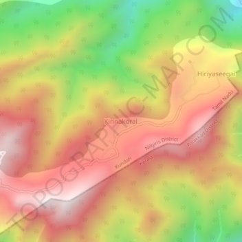Mapa topográfico Kinnakorai, altitud, relieve