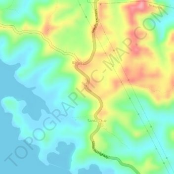 Mapa topográfico Elevation 105 meters, altitud, relieve