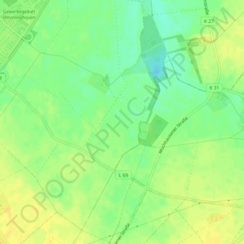 Mapa topográfico Am Böhnerfeld, altitud, relieve