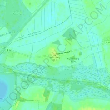 Mapa topográfico Schraberg, altitud, relieve