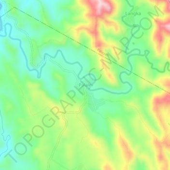 Mapa topográfico Palale, altitud, relieve