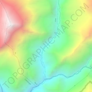 Mapa topográfico Provincia de Corongo, altitud, relieve