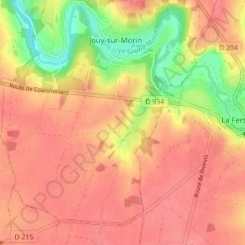 Mapa topográfico Laval-en-Bas, altitud, relieve