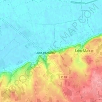 Mapa topográfico Le Gros Chêne, altitud, relieve