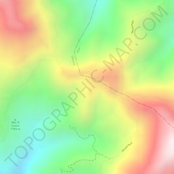 Mapa topográfico Las Guadas, altitud, relieve
