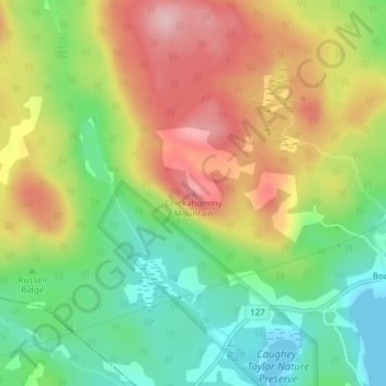 Mapa topográfico Chickahominy Mountain, altitud, relieve