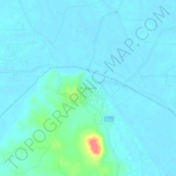 Mapa topográfico Pirpainti, altitud, relieve