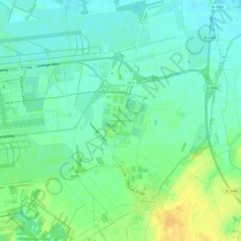 Mapa topográfico Schwaigerloh, altitud, relieve