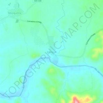 Mapa topográfico Jotagua, altitud, relieve