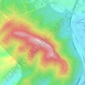Mapa topográfico Cerro Azul, altitud, relieve