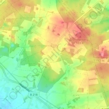 Mapa topográfico Osterroden, altitud, relieve