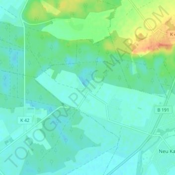 Mapa topográfico Raddenfort, altitud, relieve