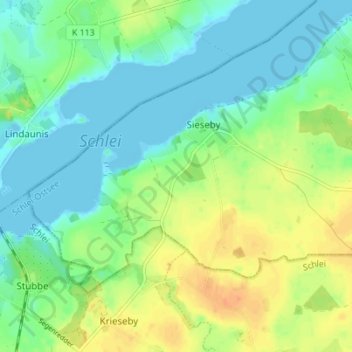Mapa topográfico Guckelsby, altitud, relieve