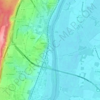 Mapa topográfico Four à Chaux, altitud, relieve