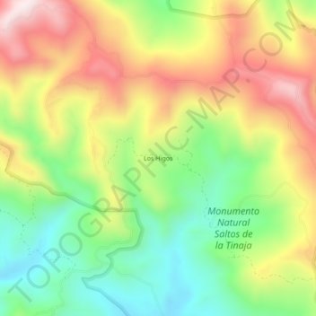 Mapa topográfico Los Higos, altitud, relieve