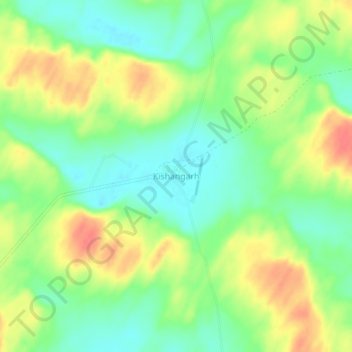 Mapa topográfico Kishangarh, altitud, relieve