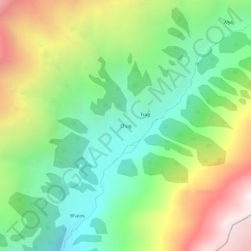 Mapa topográfico Chug, altitud, relieve
