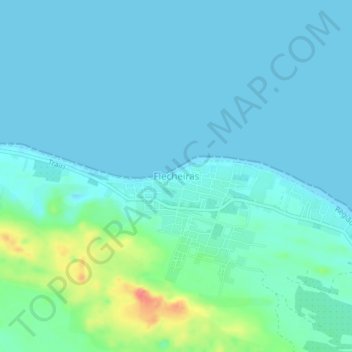 Mapa topográfico Fleicheiras, altitud, relieve