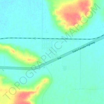 Mapa topográfico Walsh, altitud, relieve
