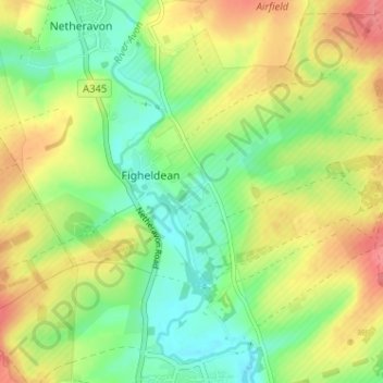 Mapa topográfico Ablington, altitud, relieve