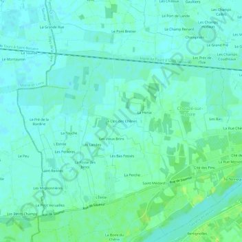 Mapa topográfico Le Clos des Chênes, altitud, relieve