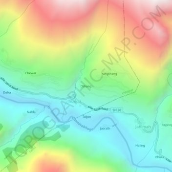 Mapa topográfico Othang, altitud, relieve