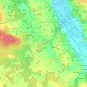 Mapa topográfico Treille, altitud, relieve