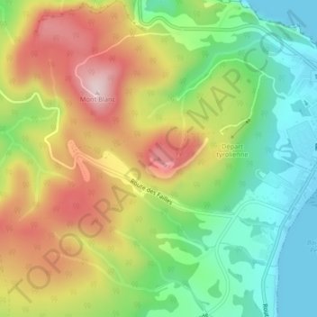 Mapa topográfico Mont Sainte-Anne, altitud, relieve