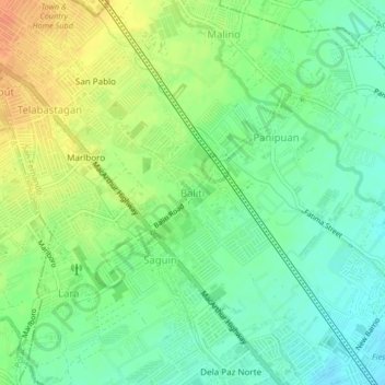Mapa topográfico Baliti, altitud, relieve