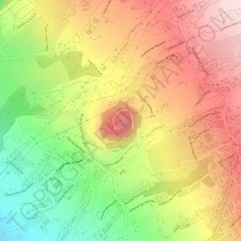 Mapa topográfico Piton Hyacinthe, altitud, relieve