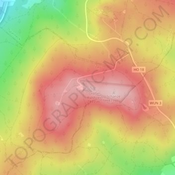 Mapa topográfico Teufelstisch, altitud, relieve