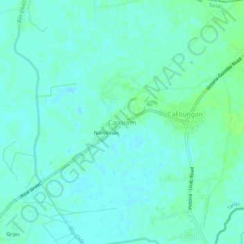 Mapa topográfico Canarem, altitud, relieve
