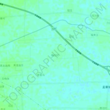 Mapa topográfico 梅庄村, altitud, relieve