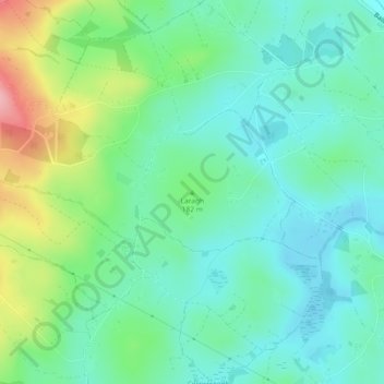 Mapa topográfico Laragh, altitud, relieve